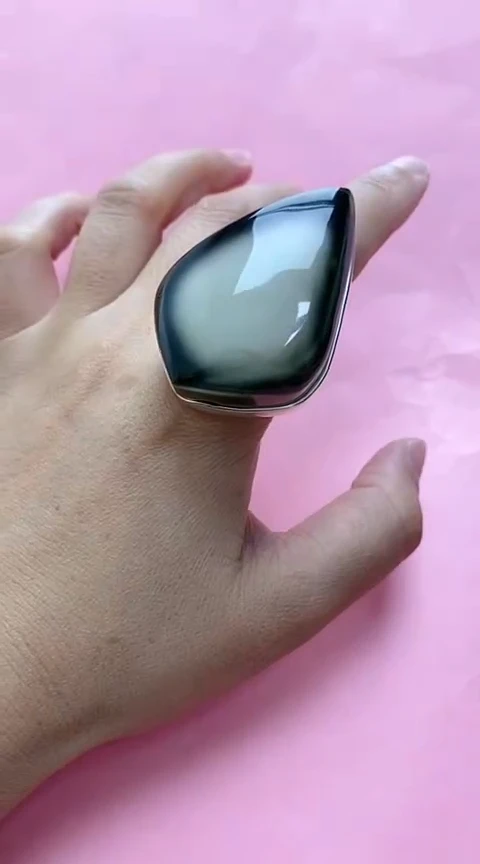 【闪购商品】琥珀裸石银S925镶嵌琥珀戒指