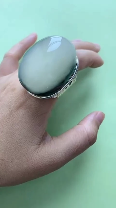 【闪购商品】琥珀裸石银S925镶嵌琥珀戒指