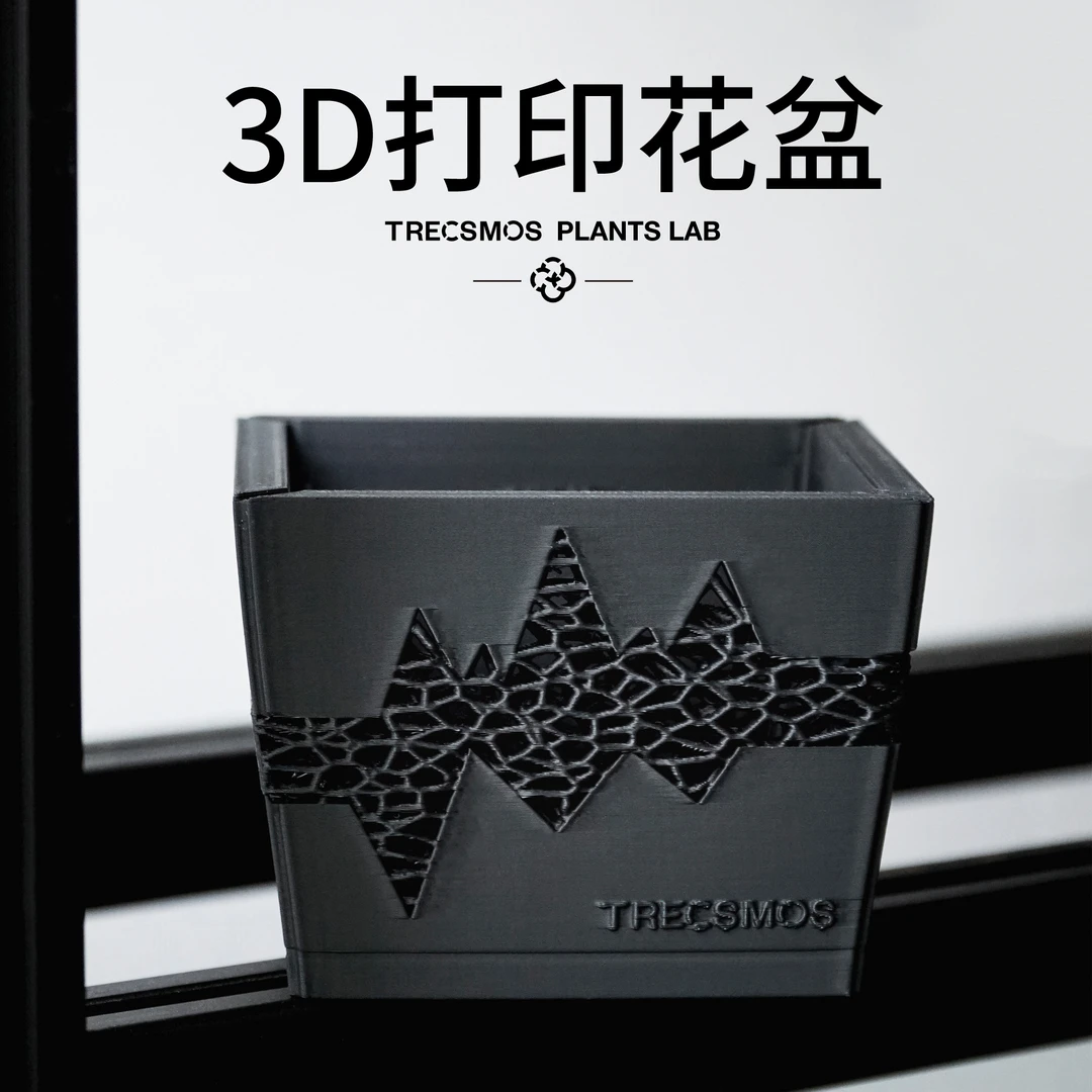 「 AF1」TPL块根植物3D打印花盆个性潮流透气简约黑色盆器环保美观