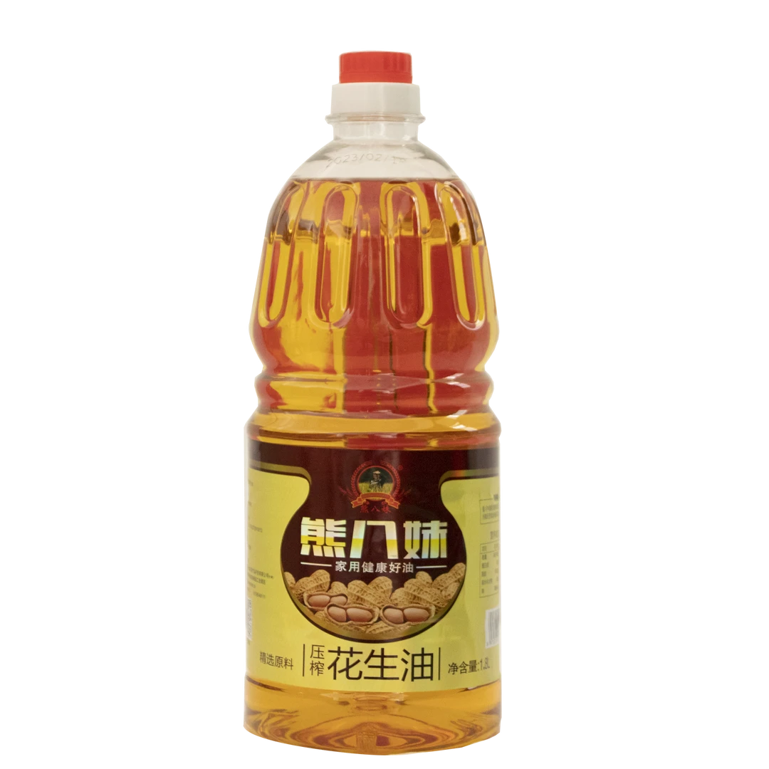 熊八妹压榨花生油1.8L/桶营养煎炸