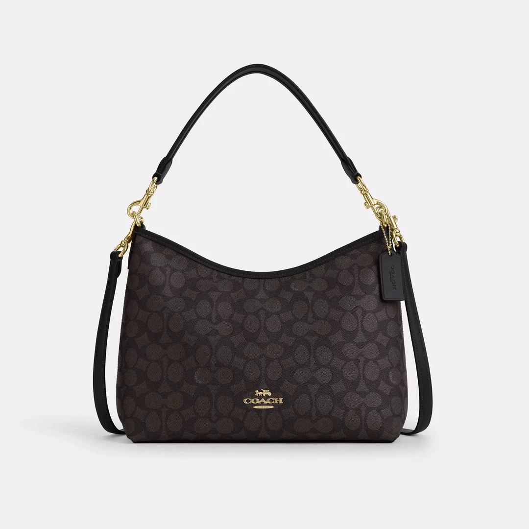 COACH/蔻驰Laurel深棕老花流浪包单肩斜跨包经典百搭31*24*10.5 N