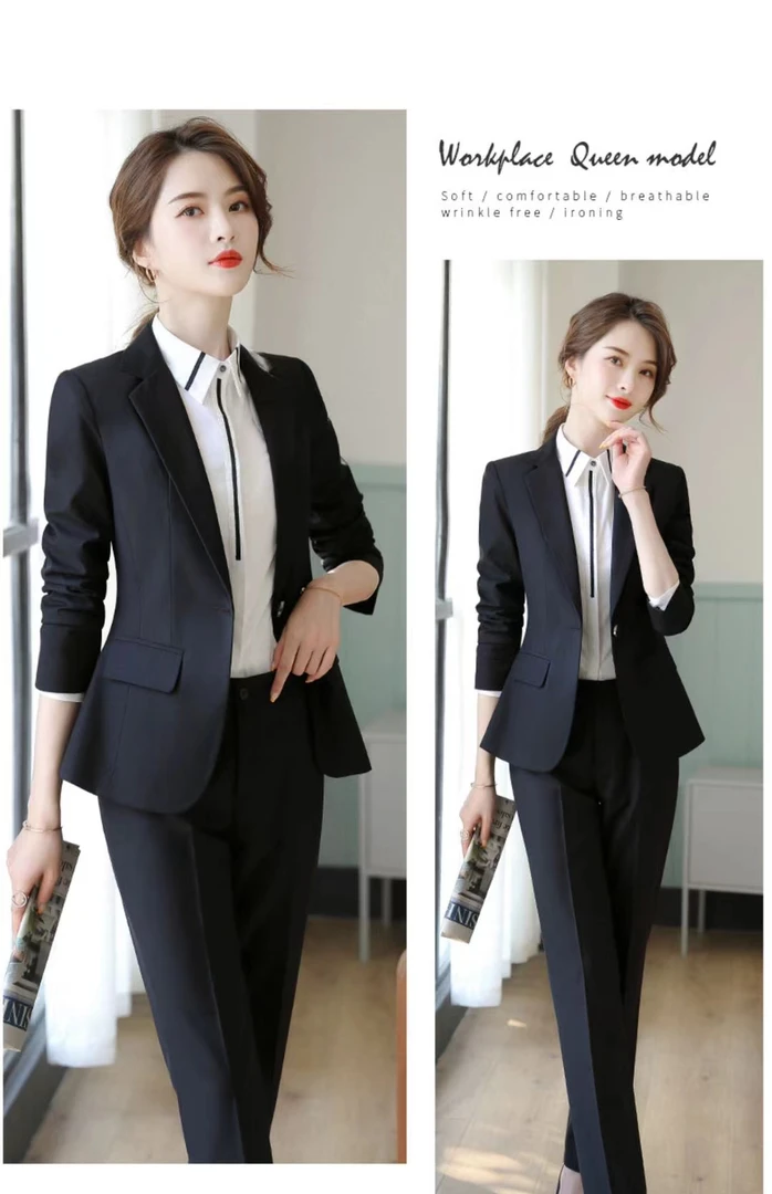 女款一粒扣西服套装气质女士春秋修身商务职业装工作服小西装