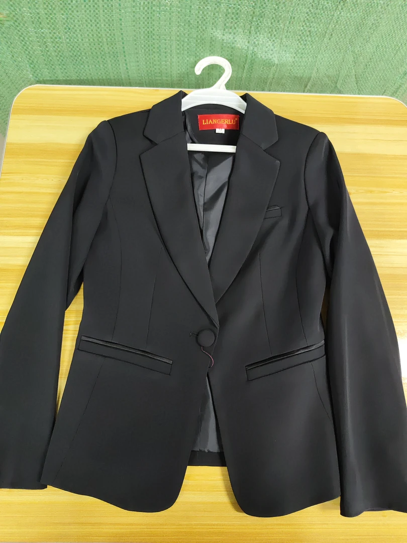 一粒扣工作服职业装团体服正装商务黑色春秋面试装经理吧台修身