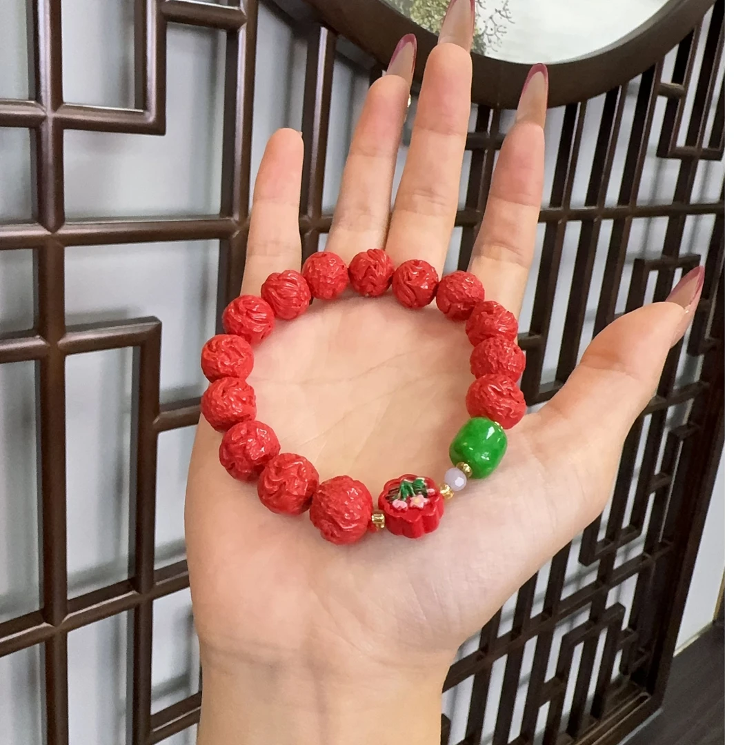天然辰砂【彤彤专属】高档级珠宝天然朱砂九尾狐手串M1518