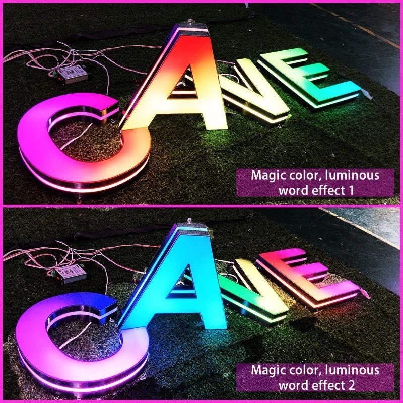 厂家直销LED幻彩发光字可调节创意亚克力发光字招牌门头制作牌匾