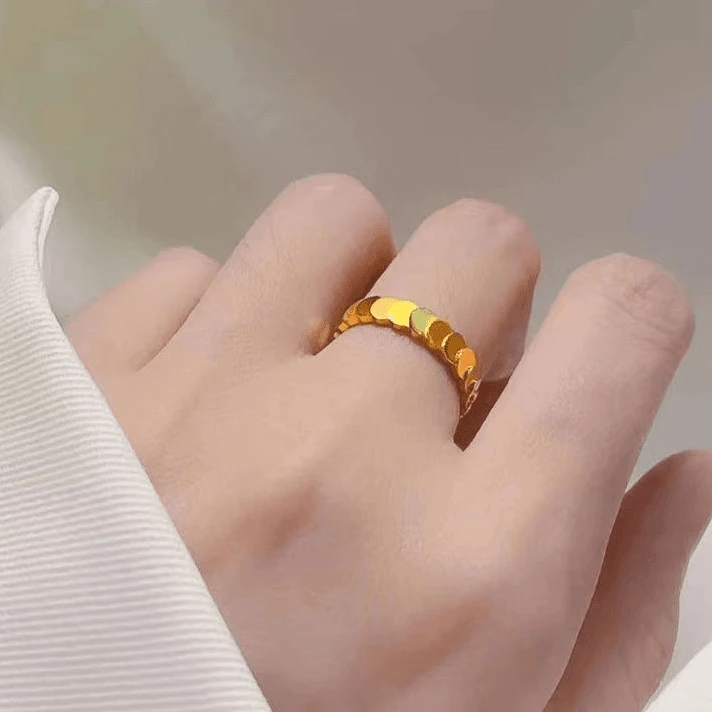 钛钢戒指 鱼鳞片戒指女时尚高级感百搭小圆鱼鳞戒指ins个性感潮