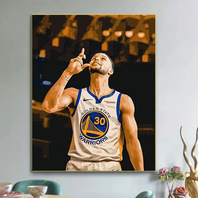 库里数字油画diy油彩画高级手绘填充填色礼物画画治愈丙烯装饰画