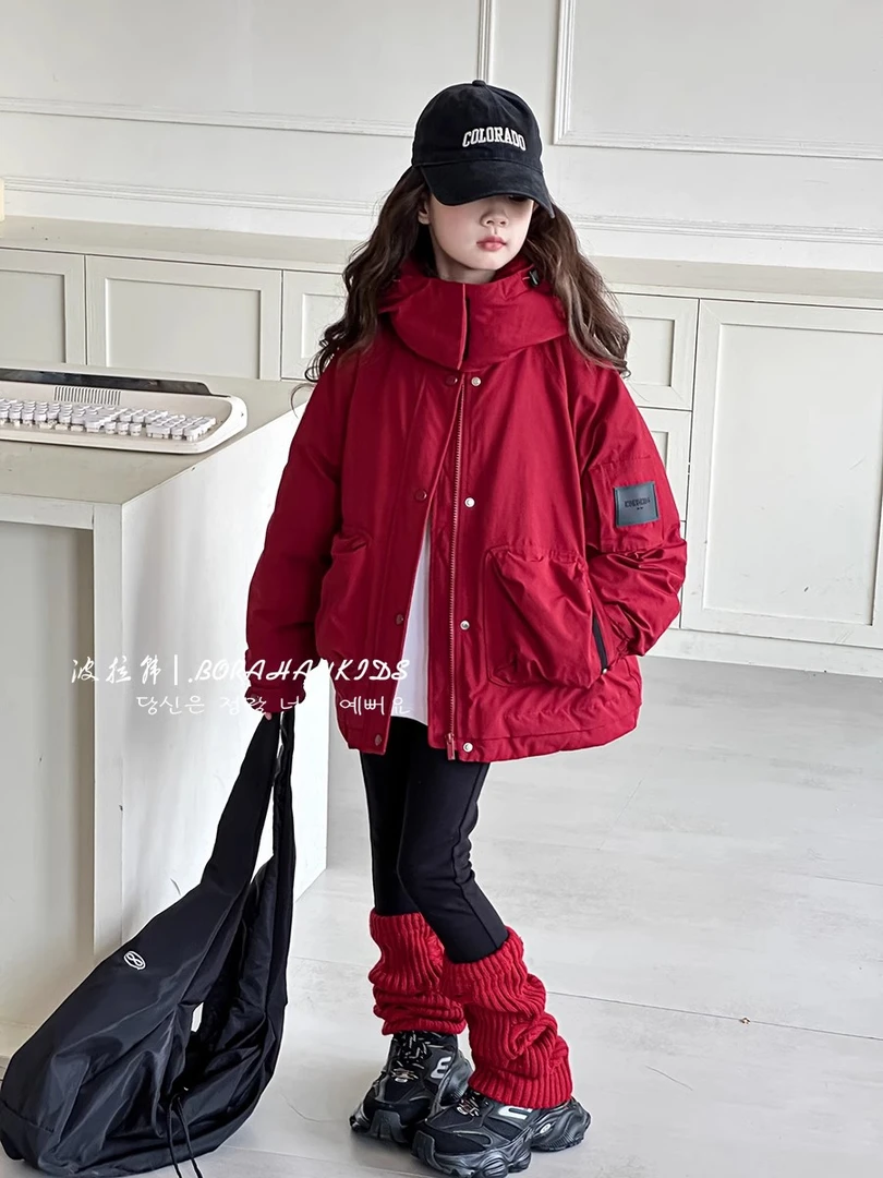 BORAHANKIDS烈焰-羽绒服2025儿童白鸭绒外套男女童加厚保暖衣服潮