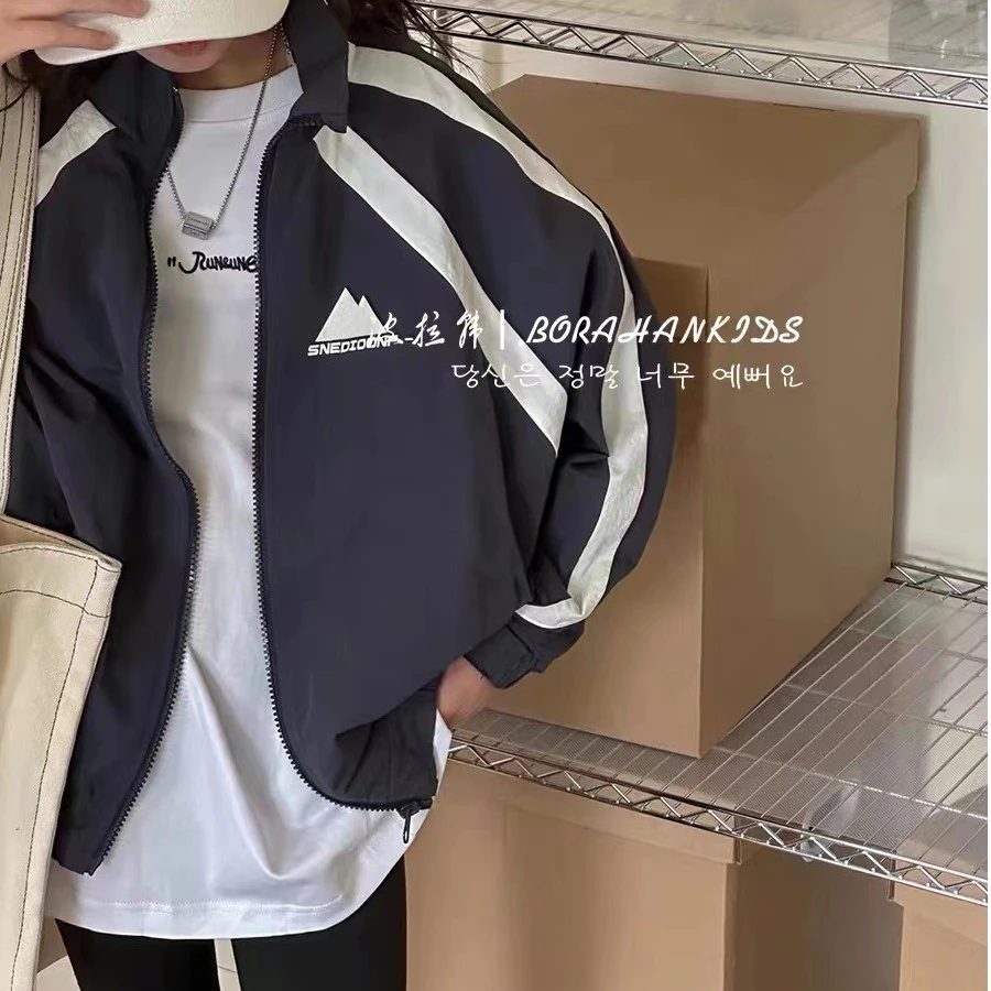 BORAHANKIDS大三外套.24秋男女童拉链加棉夹克衫中大童洋气棒球服