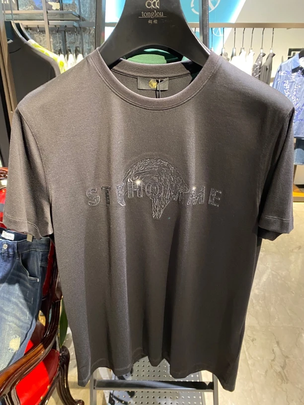 stfhomme男士男装男款速干休闲户外t恤圆领运动上衣针织春夏半袖