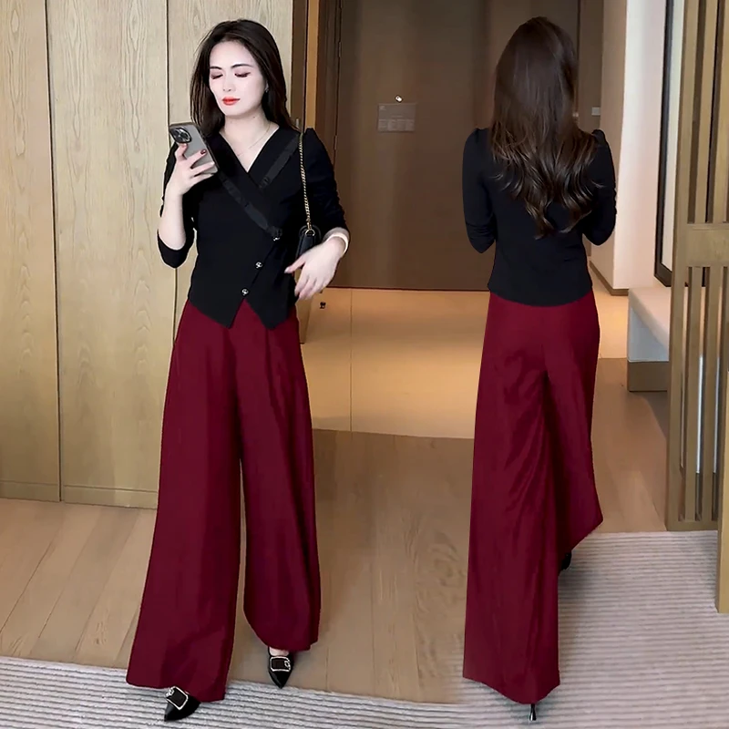 2024年早秋新款时尚长袖洋气质减龄百搭T恤设计感上衣显瘦轻熟