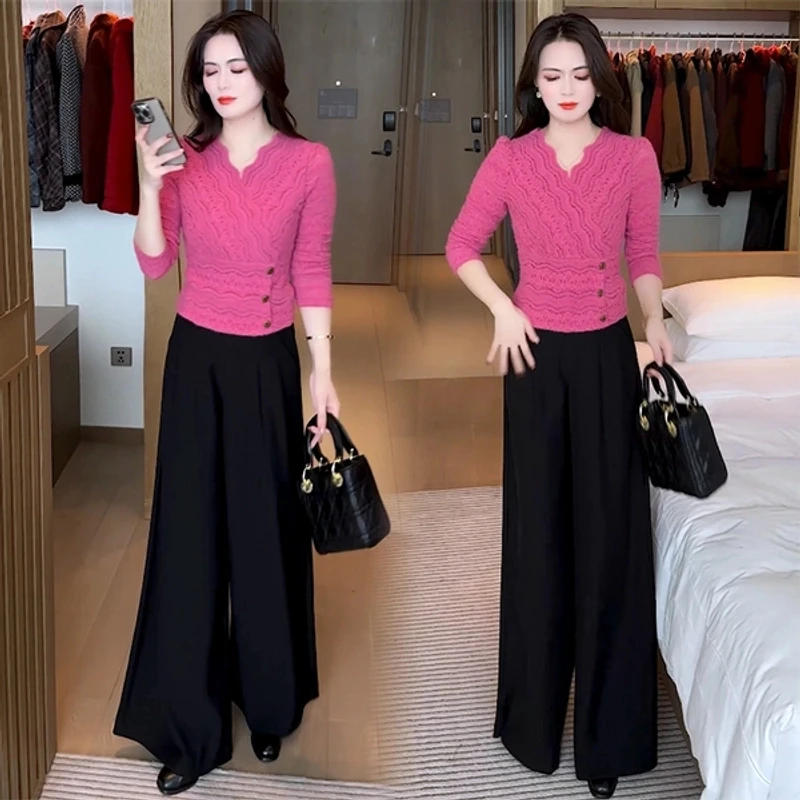 2024春秋新品洋气时尚女神范蕾丝小衫减龄打底上衣气质显瘦长袖