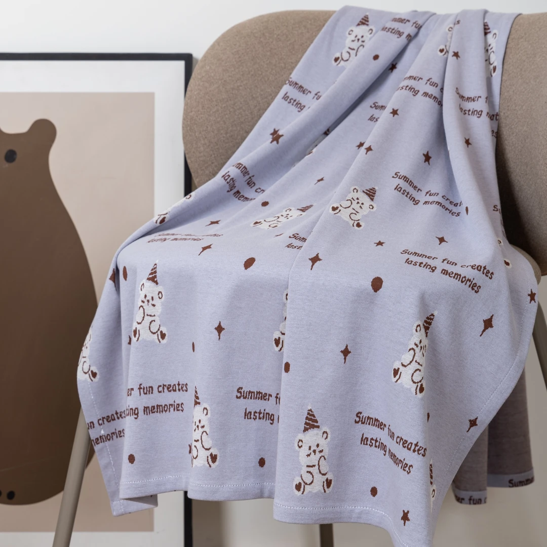 【雅赞针织棉盖毯】a类针织棉柔软亲肤盖毯幼儿园床单午睡弹性毯子