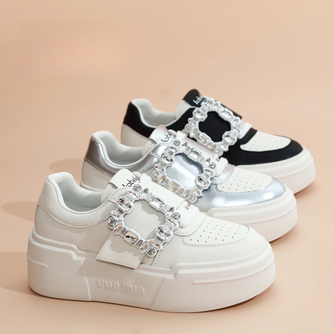 7CM跟高时尚百搭潮流休闲鞋2024新款简约软底小白鞋女6868【9】