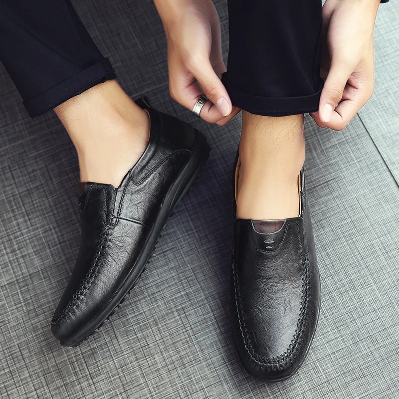 夏季上新商务皮鞋真皮软底软面休闲皮鞋男士潮流百搭英伦8117