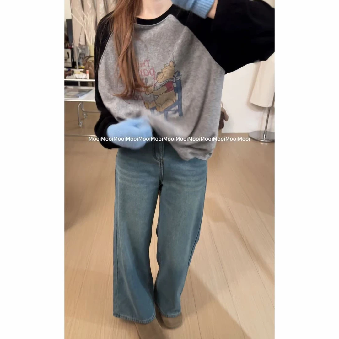 【mooi】'维尼熊'秋冬新款韩版ins风小众设计感长袖