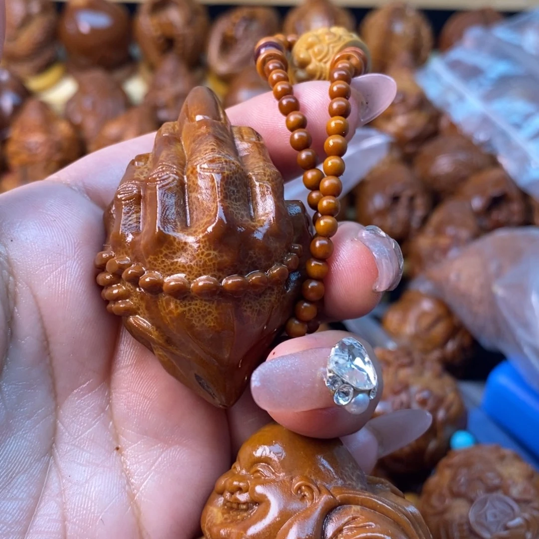 【闪购商品】橄榄核吊坠毕*巴西橄榄手工佛手