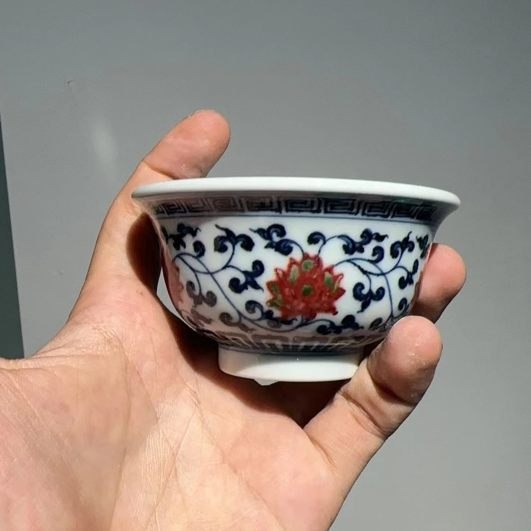 明和堂  缠枝莲小压手杯  陶瓷