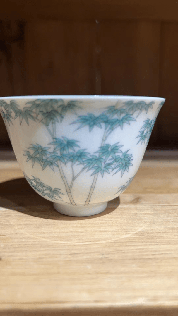 斗彩竹子杯