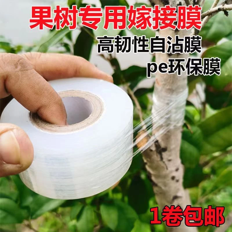 PE嫁接膜果树专用缠绕膜自粘打包膜嫁接胶带透明拉伸膜小卷缠绕膜