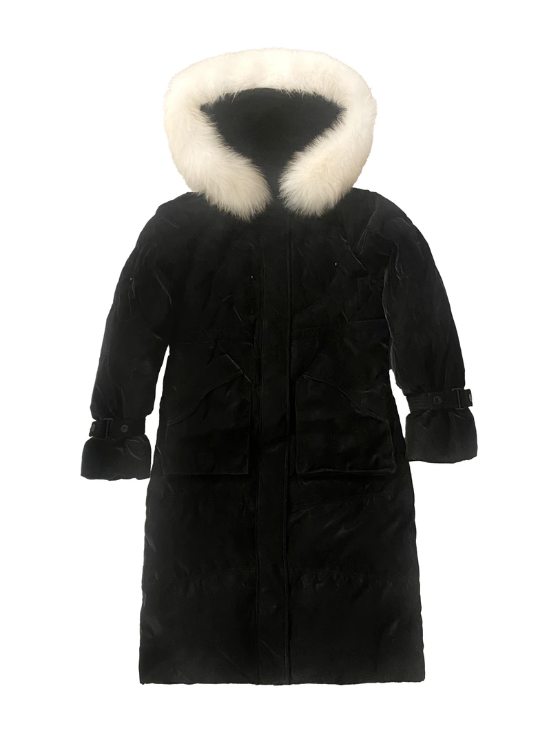 【影姐宠粉】羽绒服加厚防风保暖可拆卸毛领中长款羽绒服狐狸毛领