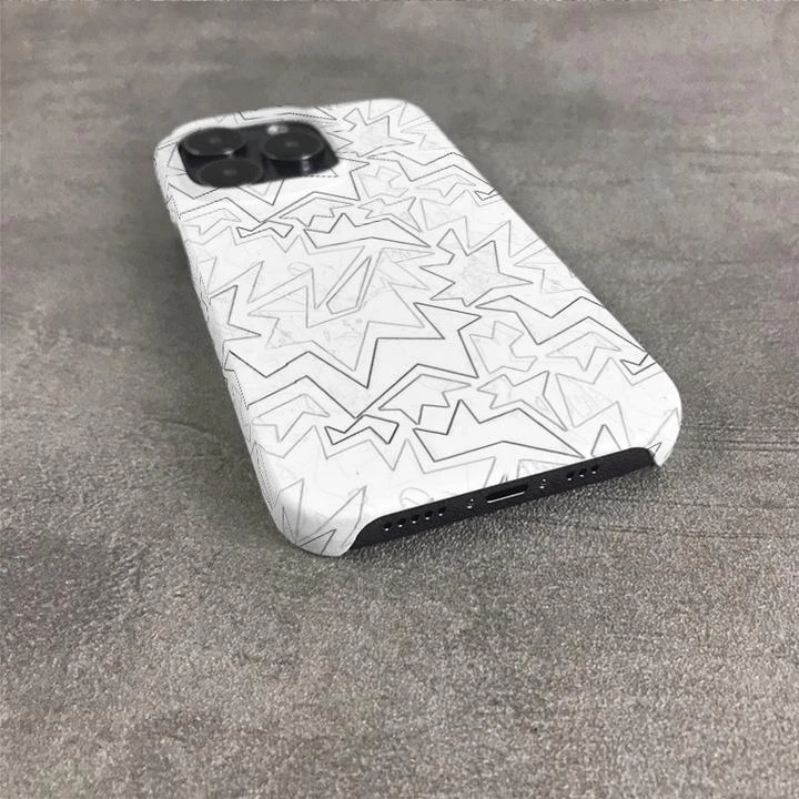 创意几何涂鸦适用iPhone16手机壳苹果15/14ins简约潮牌磨砂硬菲林