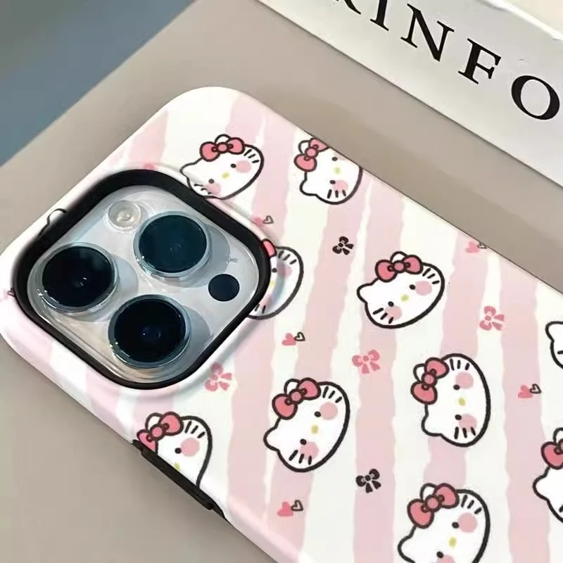 卡通满屏KT猫适用苹果15手机壳iPhone14Pro新款13Pro菲林二合一12