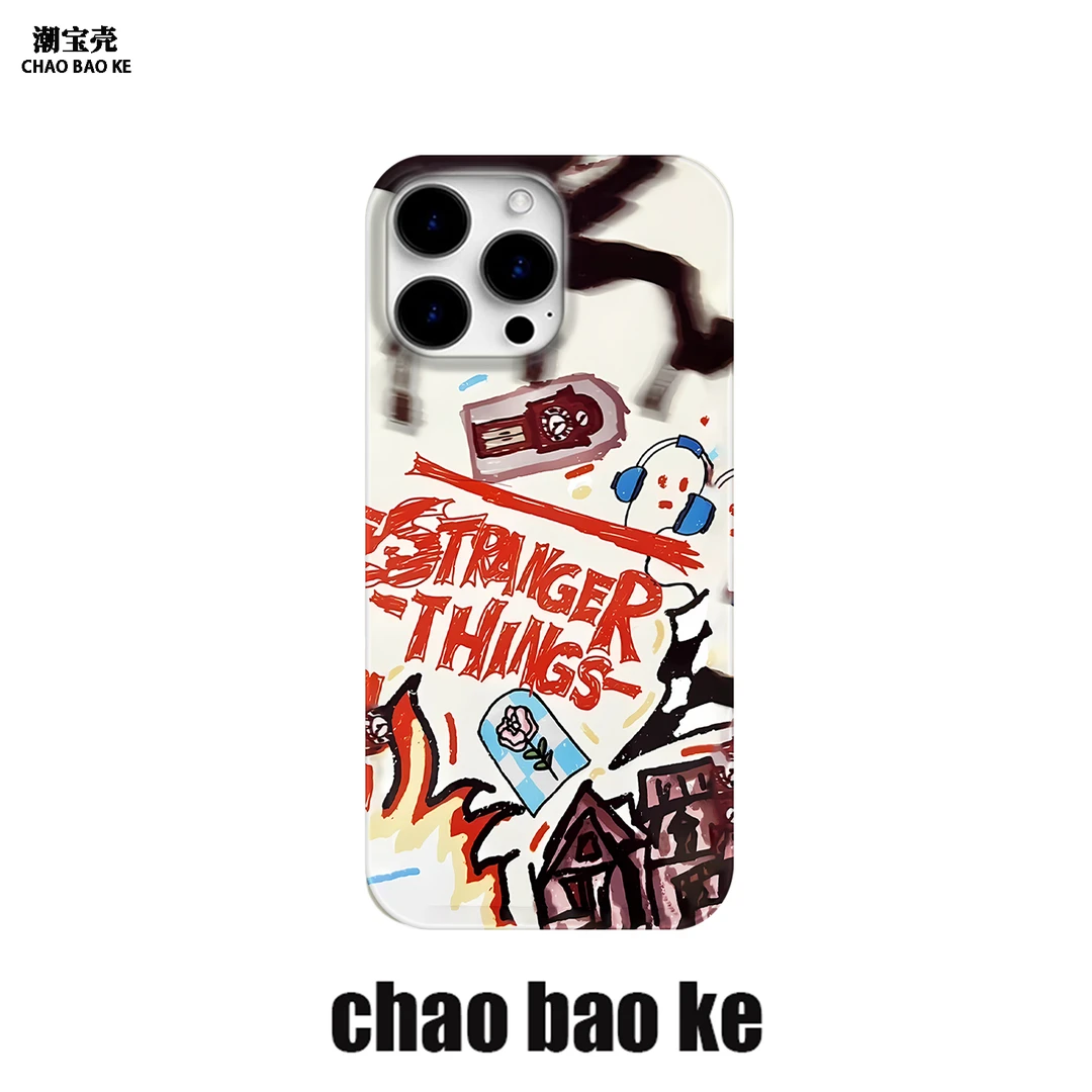涂鸦英文适用于苹果16promax手机壳iphone15pro小众14/13/12p个性