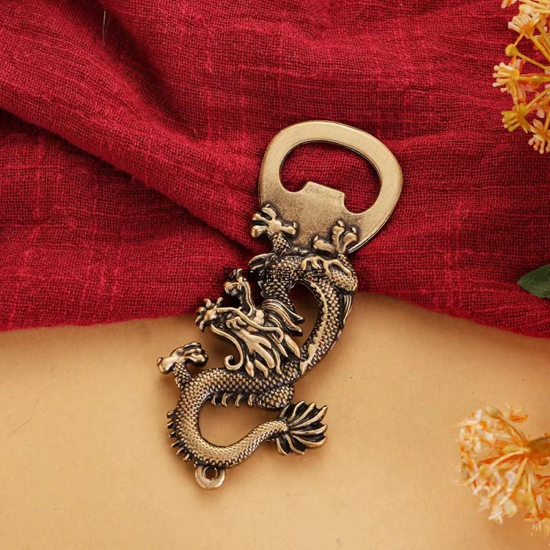 创意做旧黄铜龙形状开瓶器饭店酒店专用加厚启瓶器创意龙身小铜器