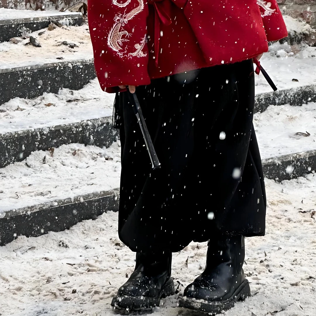 【默默】复古男童秋冬冬季国潮宝宝加绒加厚收脚裤子