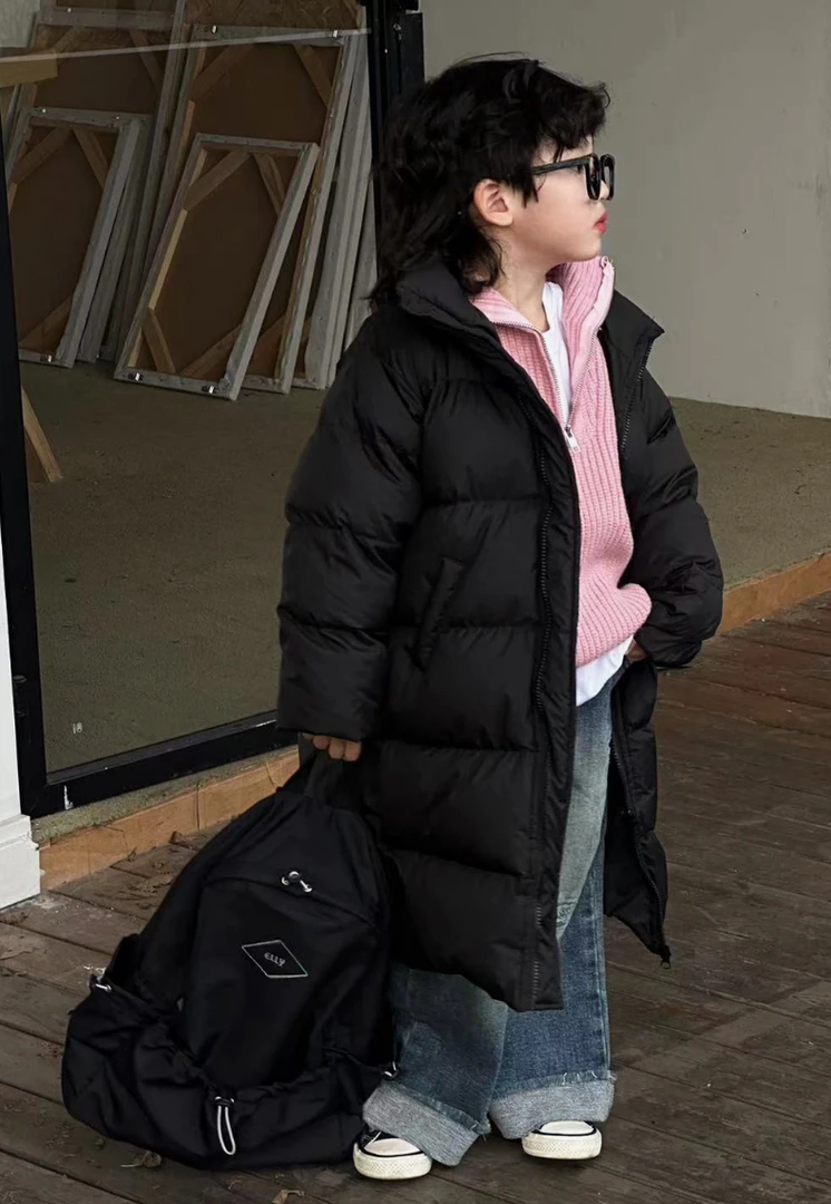 【默默家】2023冬季新款羽绒服保暖中长款外套儿童儿童羽绒服高档