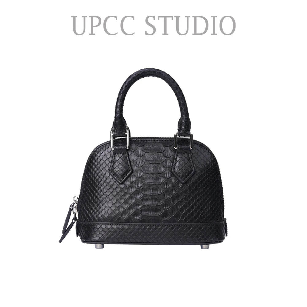 UPCC小众设计时尚高定蟒蛇皮轻奢女士贝壳包手提包3544S-4