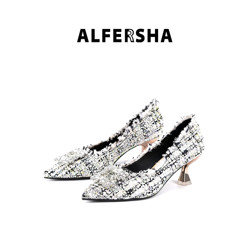 阿芙莎/ALFERSHA小香风97717时尚百搭新款时尚细跟高跟鞋