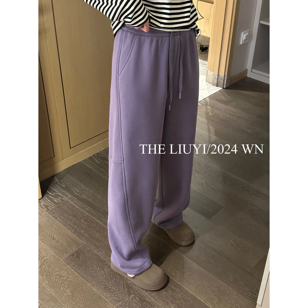 【LIUYI】香蕉卫裤~冬季加绒显瘦弯刀休闲裤410313