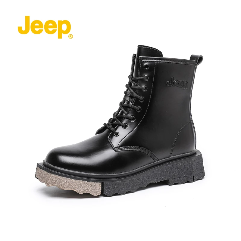 Jeep吉普男鞋官方正品潮流马丁靴秋冬季新款高帮户外百搭黑色男靴