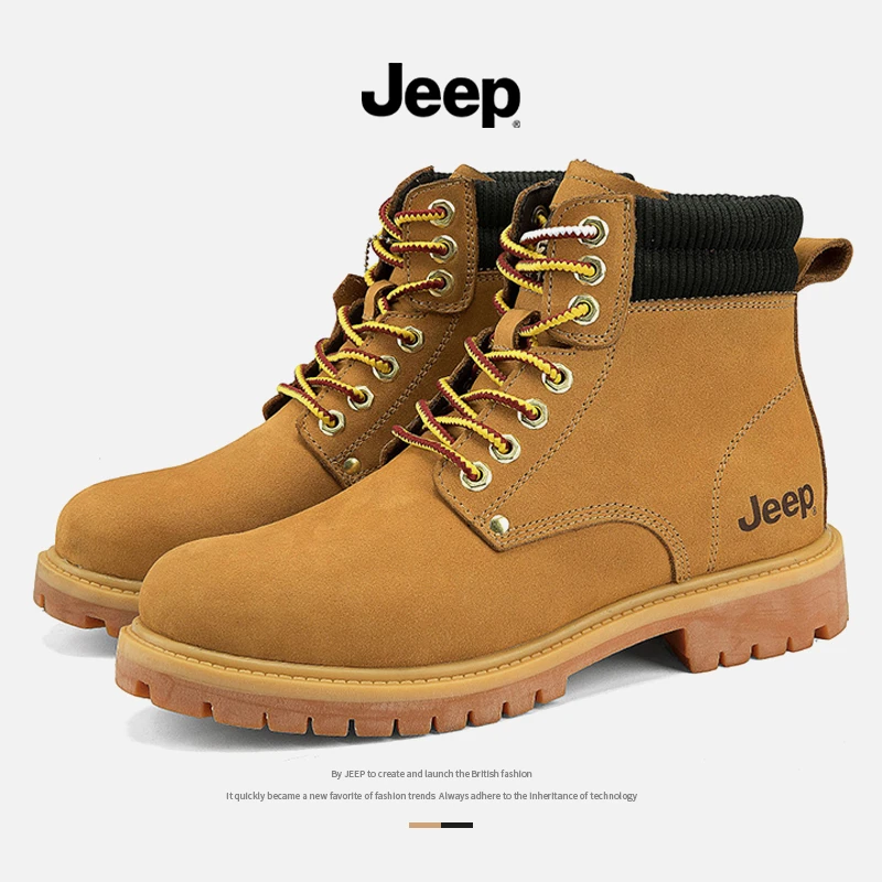 Jeep男士2023年秋冬新款户外马丁靴男士踢不烂英伦风大靴