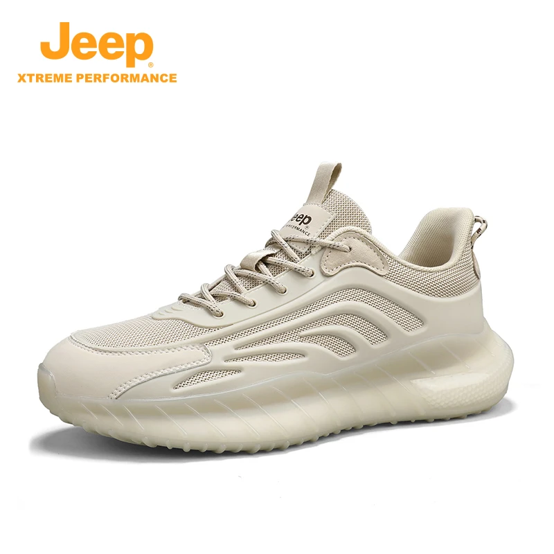 Jeep吉普男鞋户外跑步运动休闲鞋百搭透气软底耐磨轻便网面潮鞋