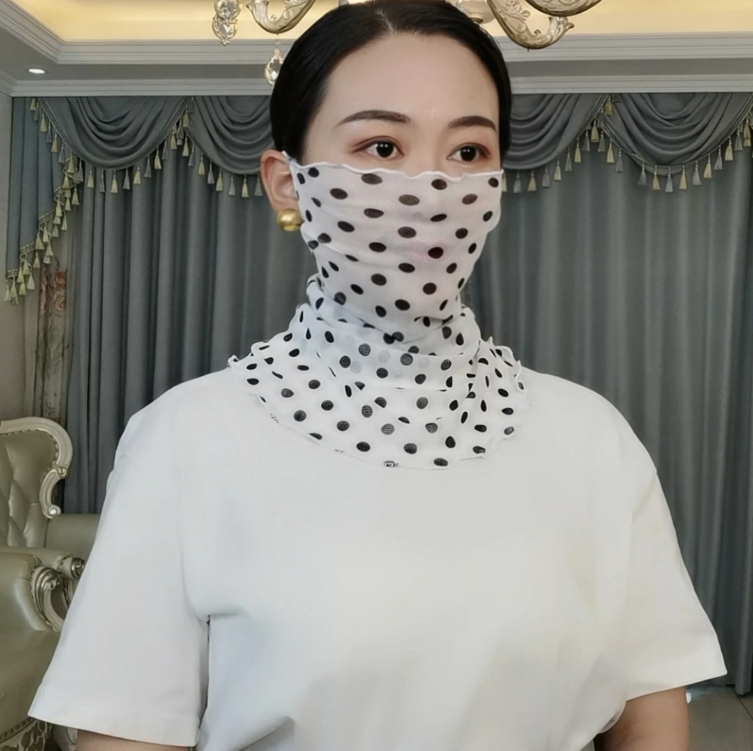 时尚新款面罩围巾防护全脸护颈脖套薄款挂耳面纱女士百搭