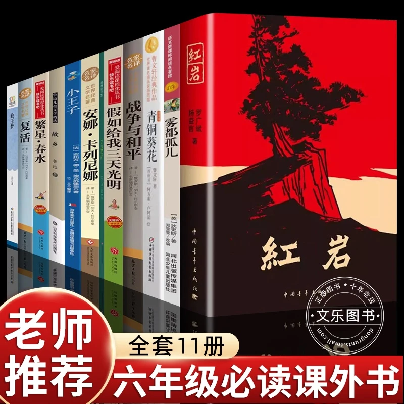 六年级课外书阅读老师推荐必读上下册红岩书正版原著故乡鲁迅的书