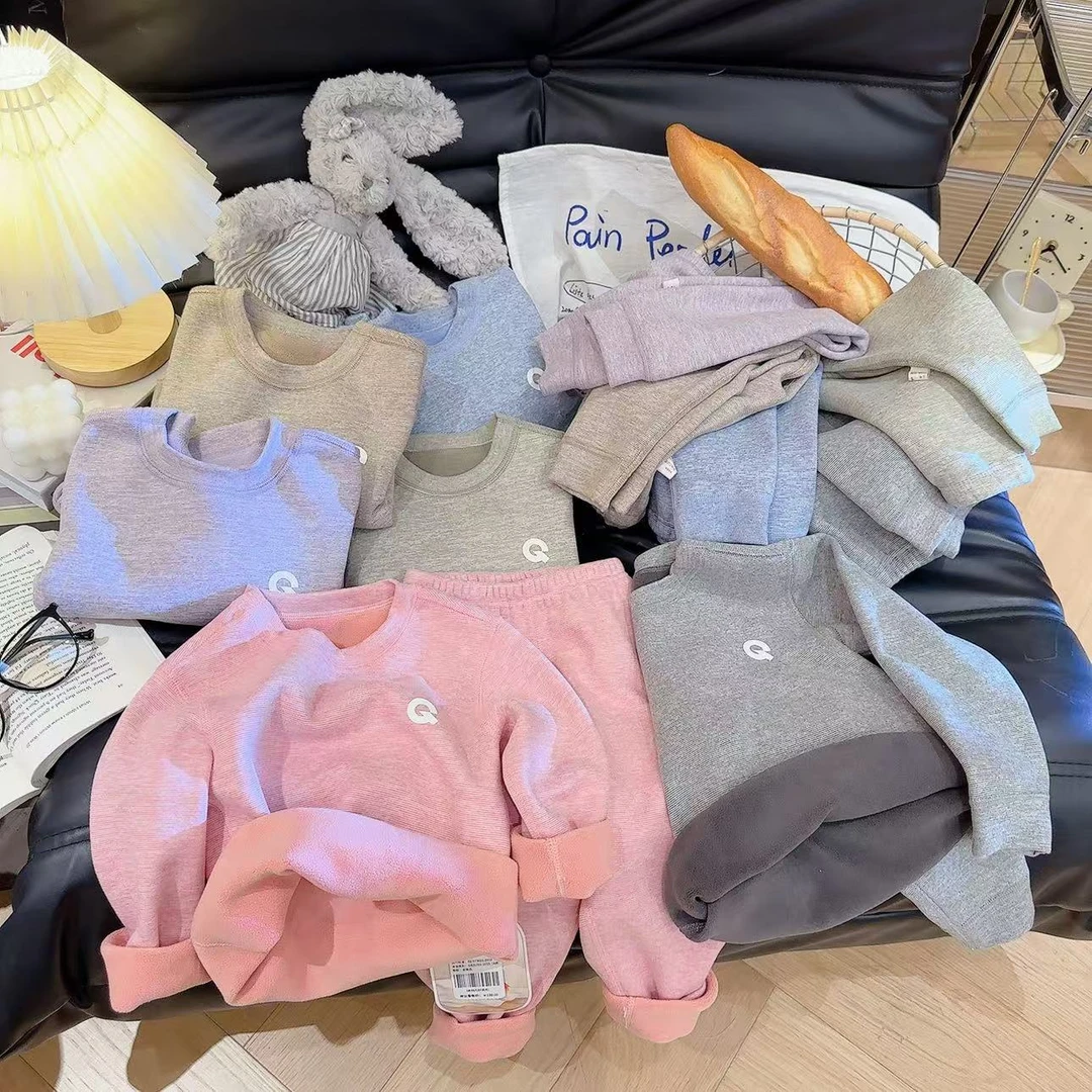 【高能感】儿童加绒加厚保暖内衣无骨时尚秋冬长袖家居服