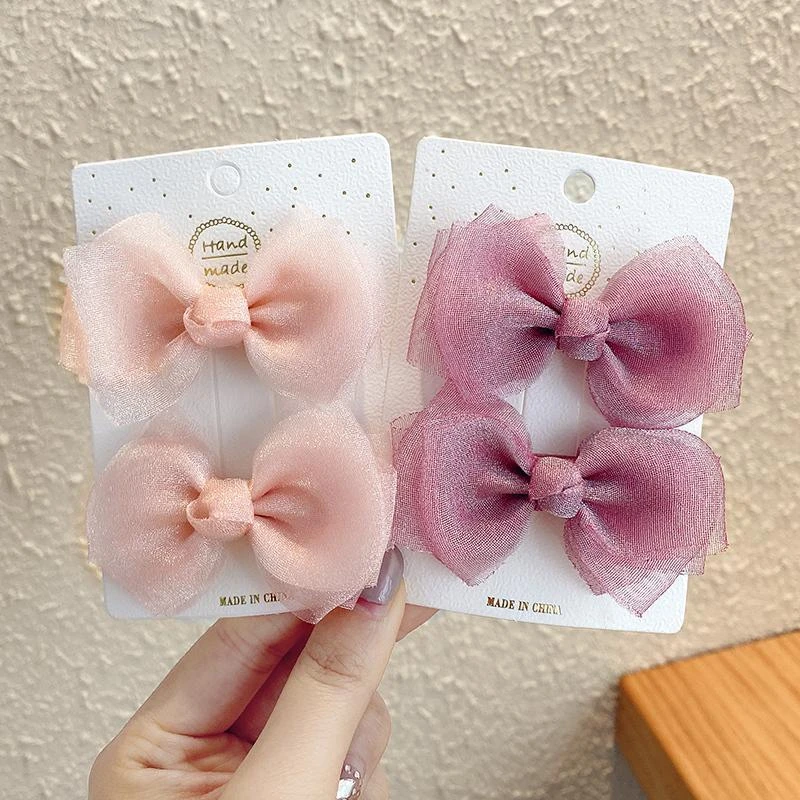 女童发卡公主可爱女宝宝对夹发饰韩国儿童小号蝴蝶结发夹头饰夹子