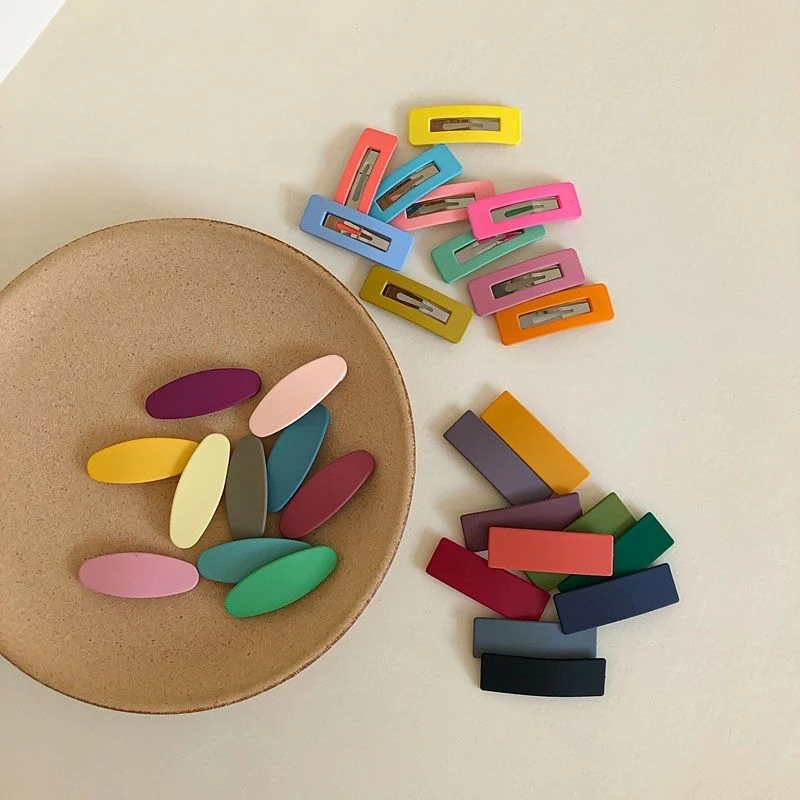 韩国东大门磨砂bb夹儿童 女童边夹刘海夹 莫兰迪宝宝发夹学生发夹