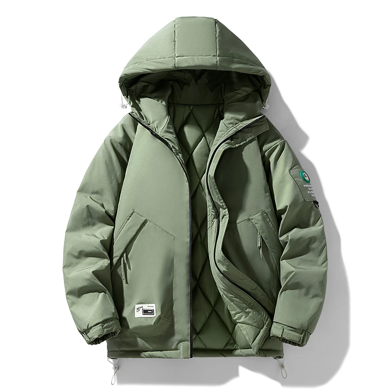 棉服男冬季连帽宽松保暖百搭棉袄加肥加大码潮流男装冬款外套棉衣
