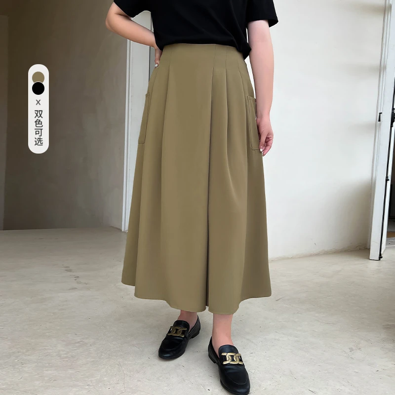 【文艺减龄】纤莉秀E大码女装时尚气质A字裙裤QI3819