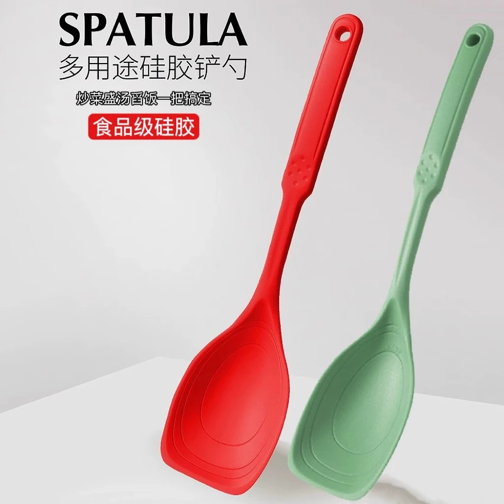 食品级硅胶小铲不粘锅炒菜铲子辅食铲煎铲勺小锅铲长柄硅胶锅铲