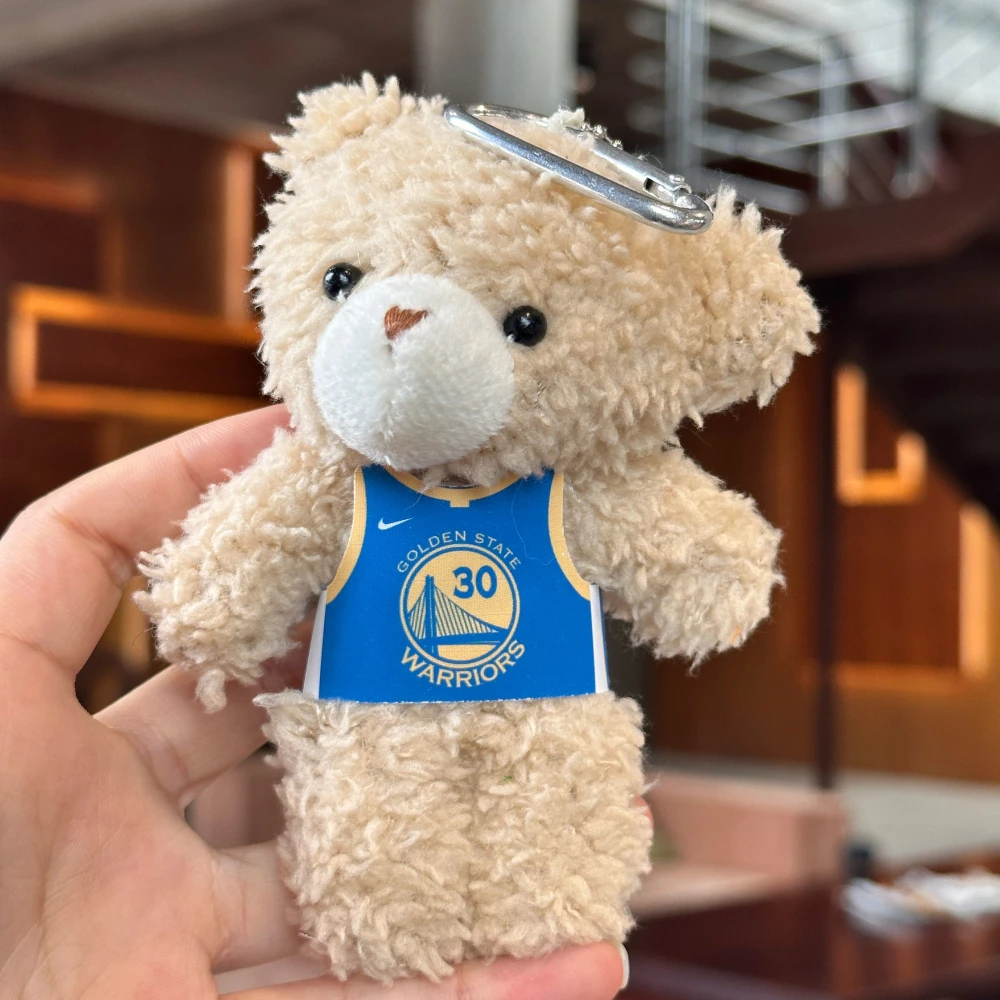 勇士库里小狗挂件毛绒公仔玩偶手工熊球衣生日礼物球衣不可拆