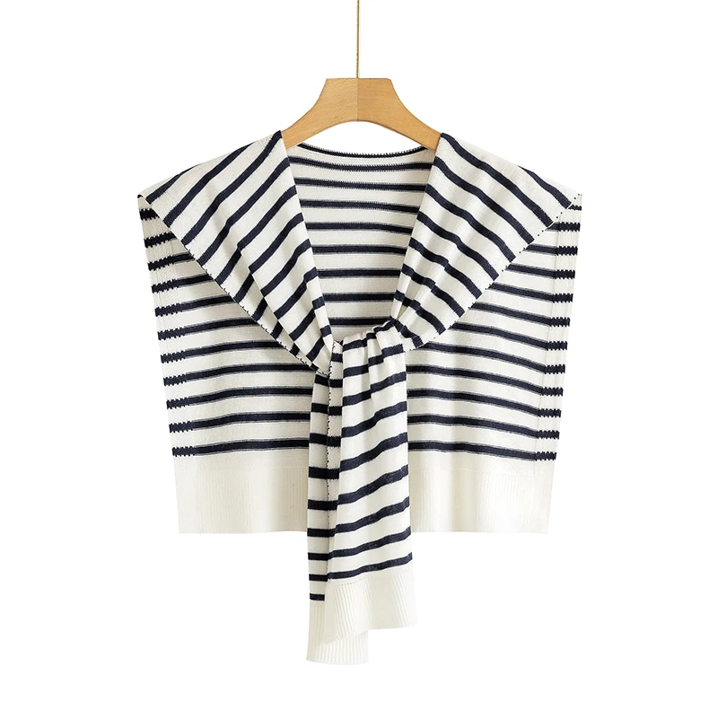 羊毛混纺高端柔软百搭时尚韩版交叉打结网红针织披肩女办公室搭肩