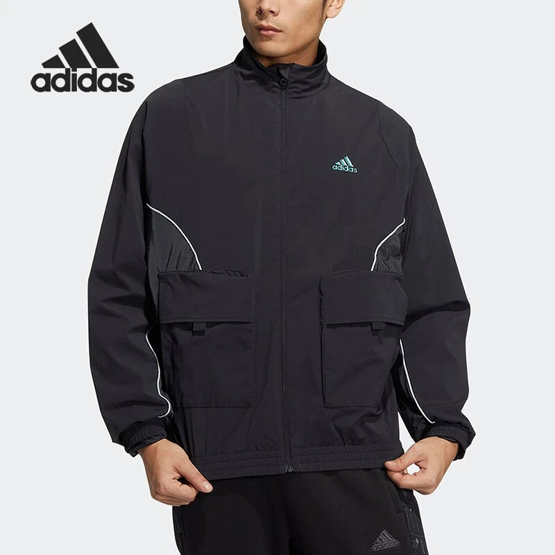ADIDAS/阿迪达斯外套新款男子时尚百搭简约黑色款梭织夹克 HM5144