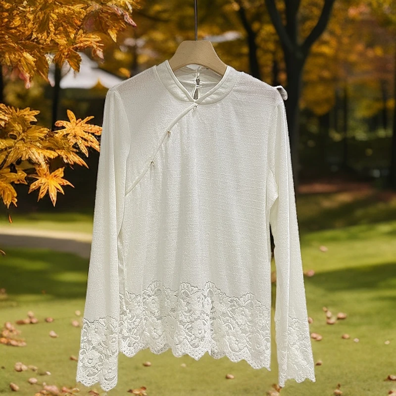 君姐甄选！新中式【梦春华】高定高弹蕾丝花边显瘦百搭上衣