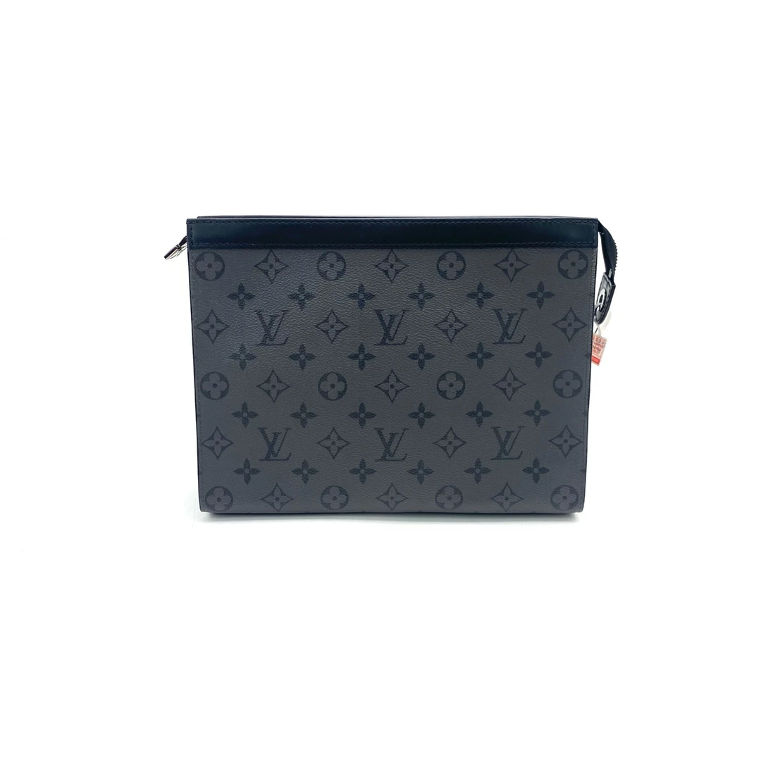 95新 LouisVuitton/路易威登 98新黑武士老花洗漱手拿包尺寸27/21